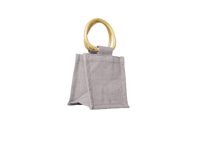 Jute Gift Bag Small, Grey 15 × 15 × 12 cm