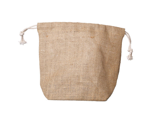Jute Drawstring Pouch, Small 16 × 16 × 6 cm