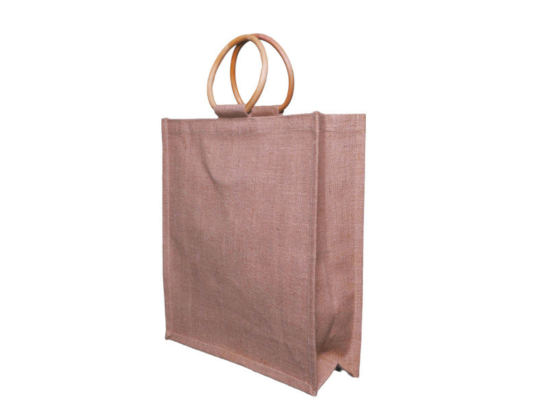 Jute Shopper with Cane Handles Large 38 × 41 × 13 cm